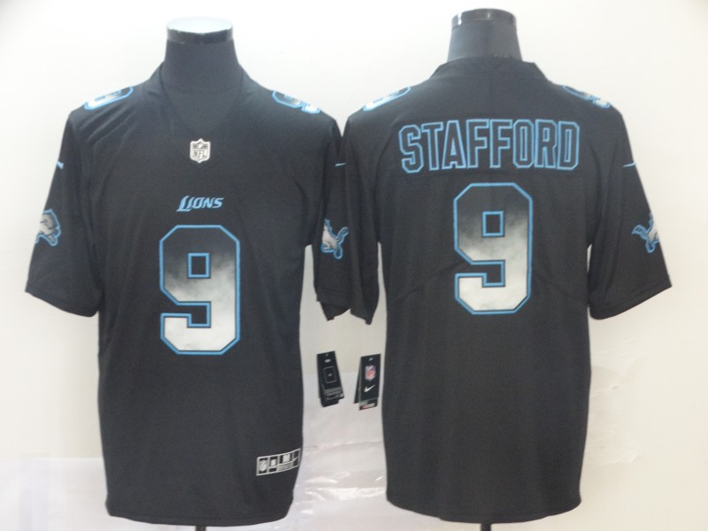 Men's Detroit Lions Matthew Stafford #9 Black Alternate Jersey